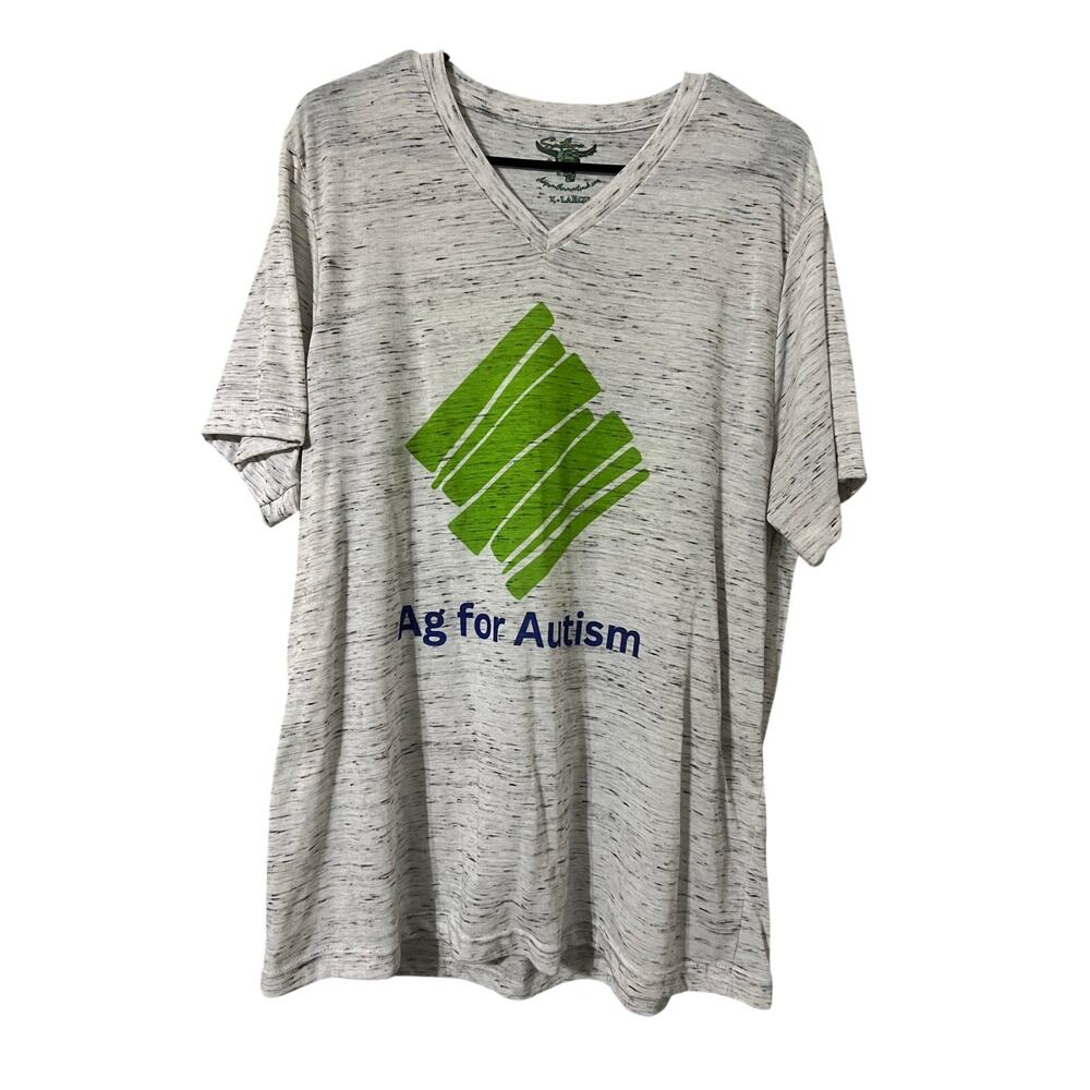 Bella Canvas Ag for Autism V-Neck Marble Tee XL